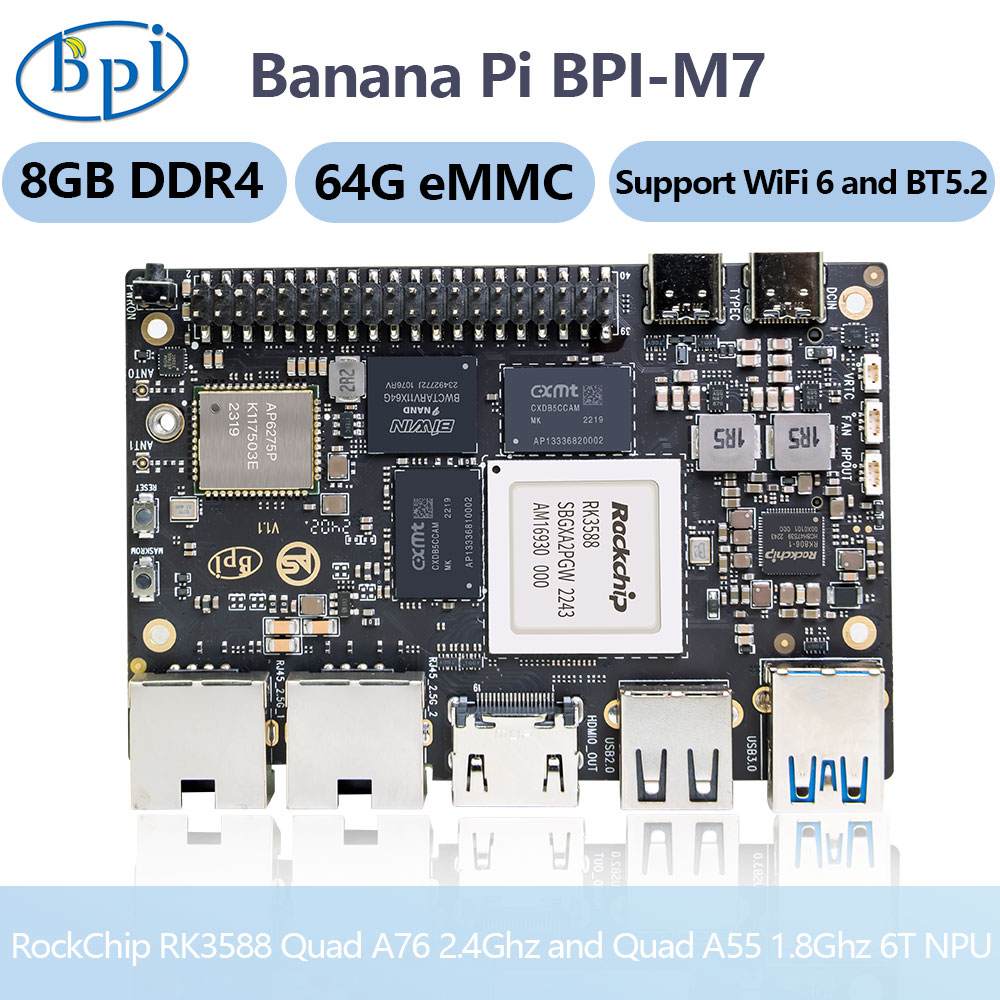 بانانا باي BPI-M7 روك تشيب RK3 - مراجعة Banana Pi Bpi M7 Rk3588 وسعره